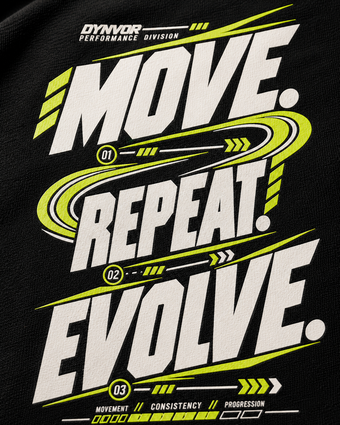 DYNVOR MOVE. REPEAT. EVOLVE artwork close-up