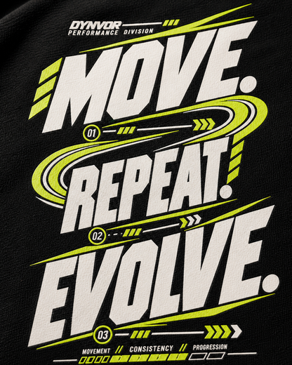 DYNVOR MOVE. REPEAT. EVOLVE artwork close-up