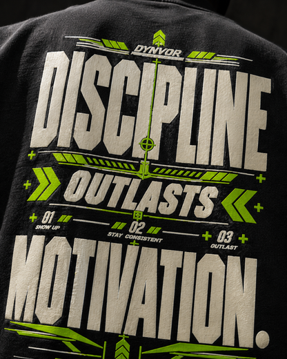 DYNVOR Discipline Outlasts Motivation artwork close-up
