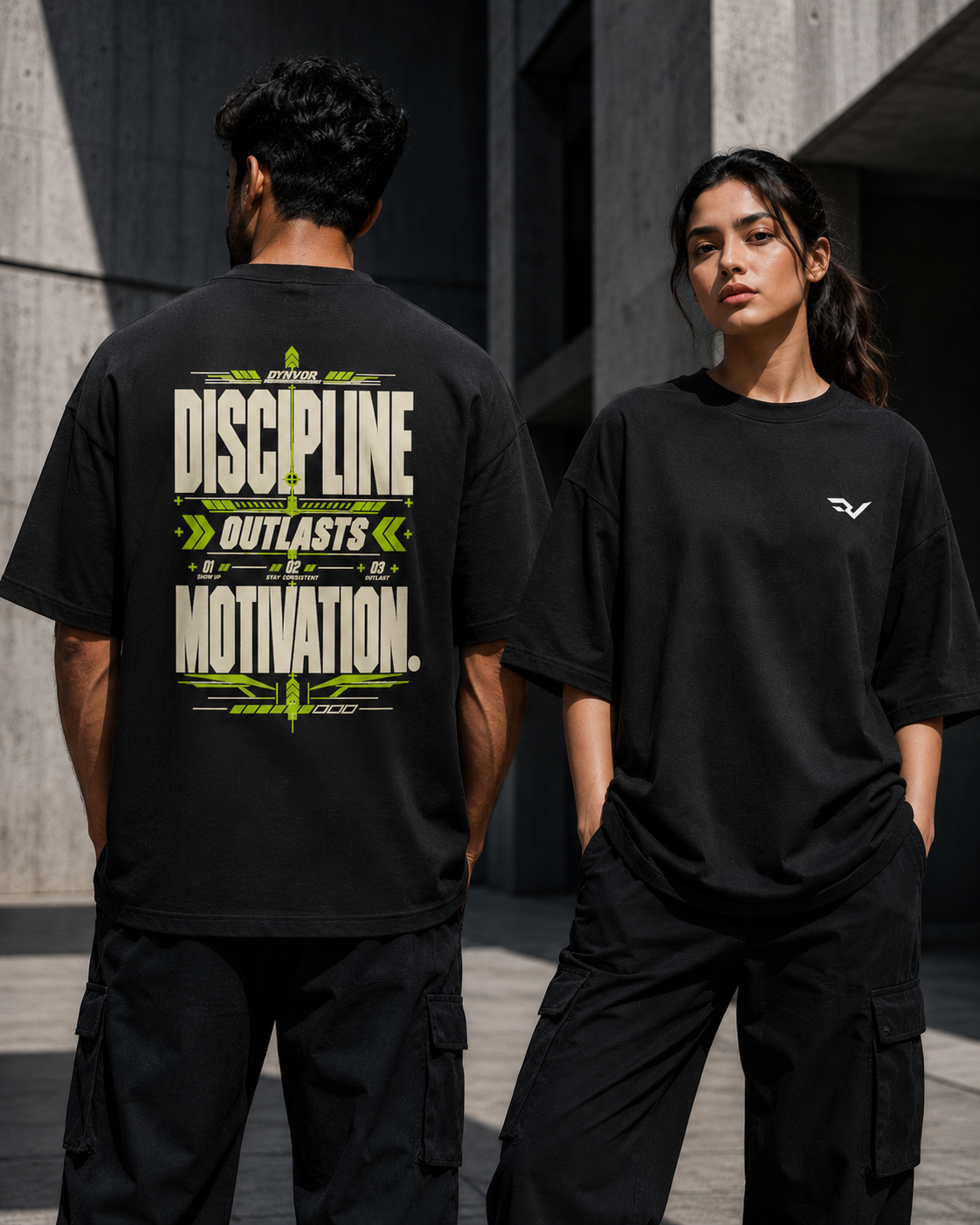 Discipline Outlasts Motivation — Terry Oversized T-Shirt