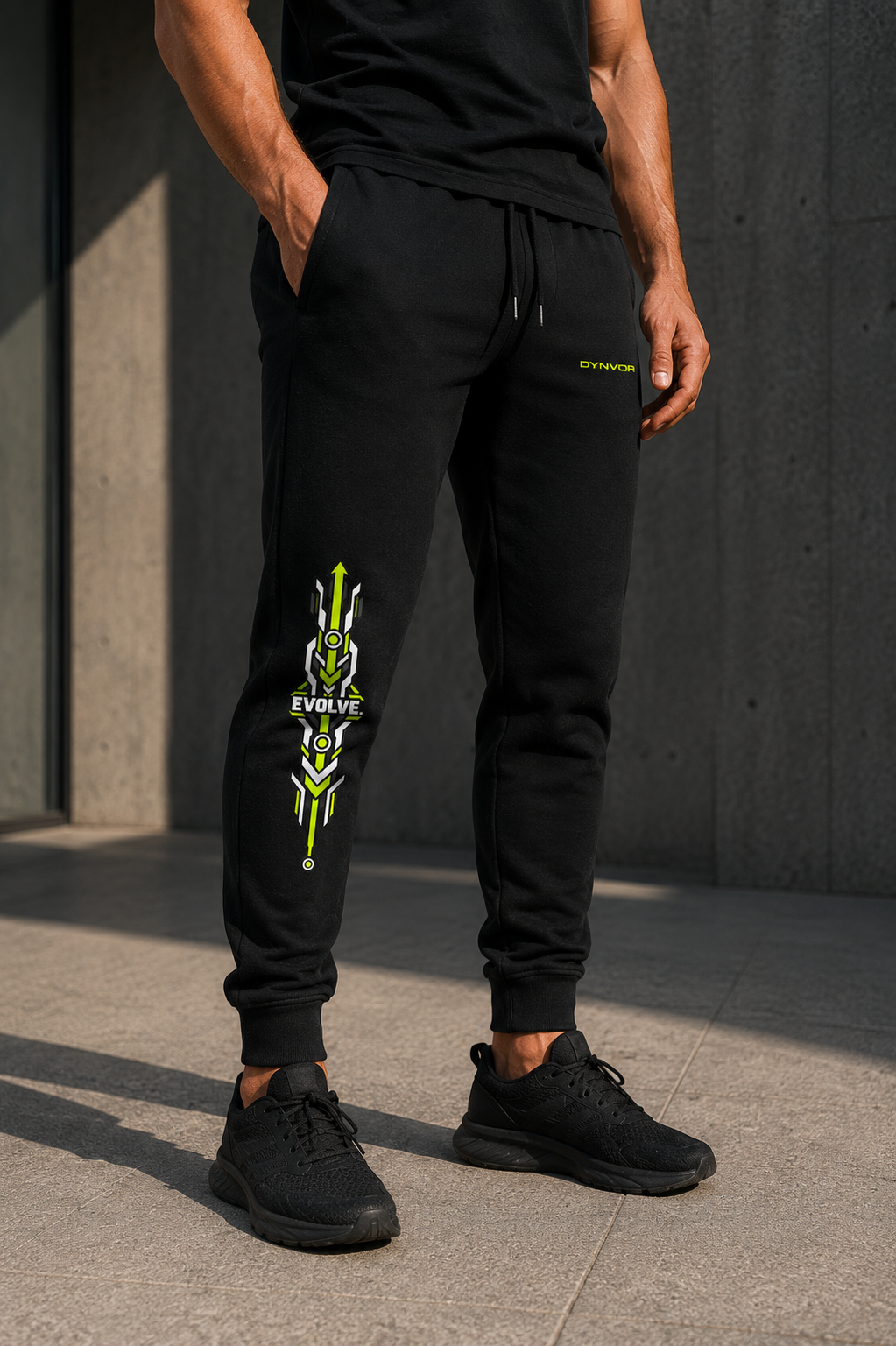 DYNVOR Evolve Technical Joggers EVOLVE graphic close-up