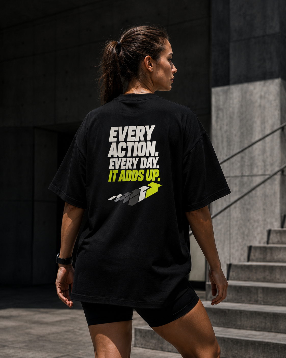 DYNVOR Every Action. Every Day. IT Adds Up men's back artwork view