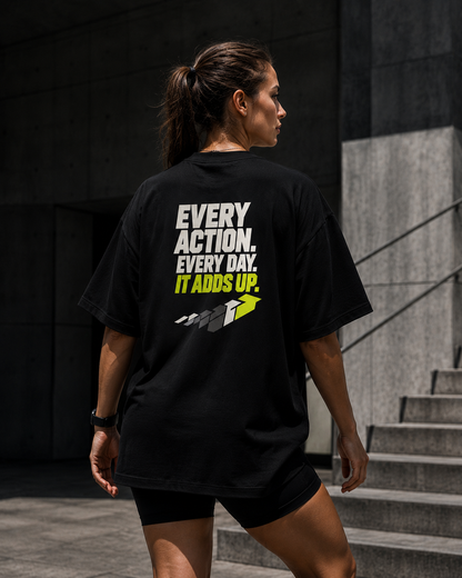 DYNVOR Every Action. Every Day. IT Adds Up men's back artwork view