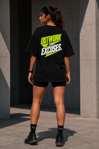 DYNVOR Outwork Your Excuses men's back artwork view