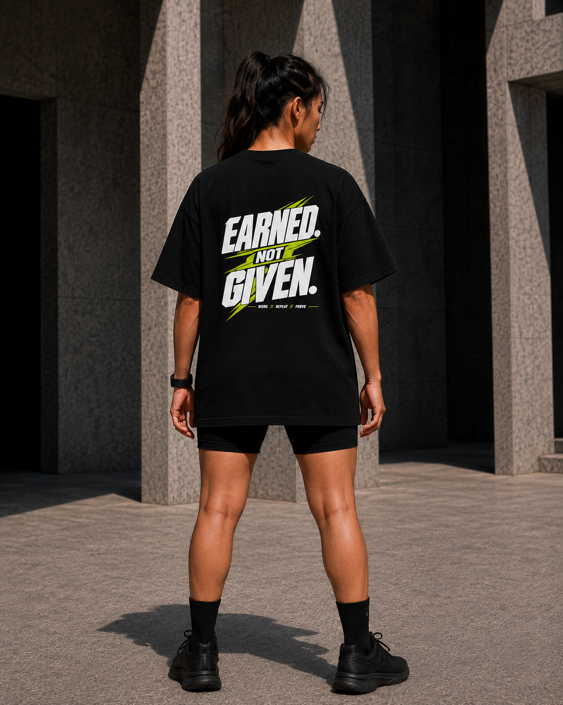 DYNVOR Earned Not Given men's back artwork view