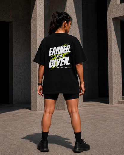 DYNVOR Earned Not Given men's back artwork view