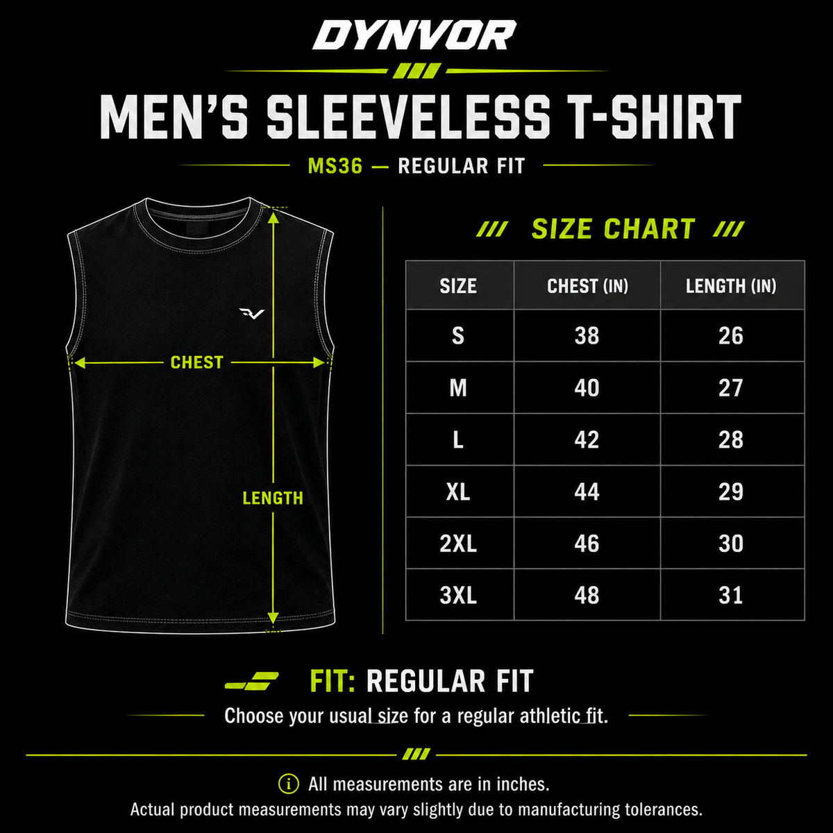 DYNVOR BUILT UNDER PRESSURE size and fit guide