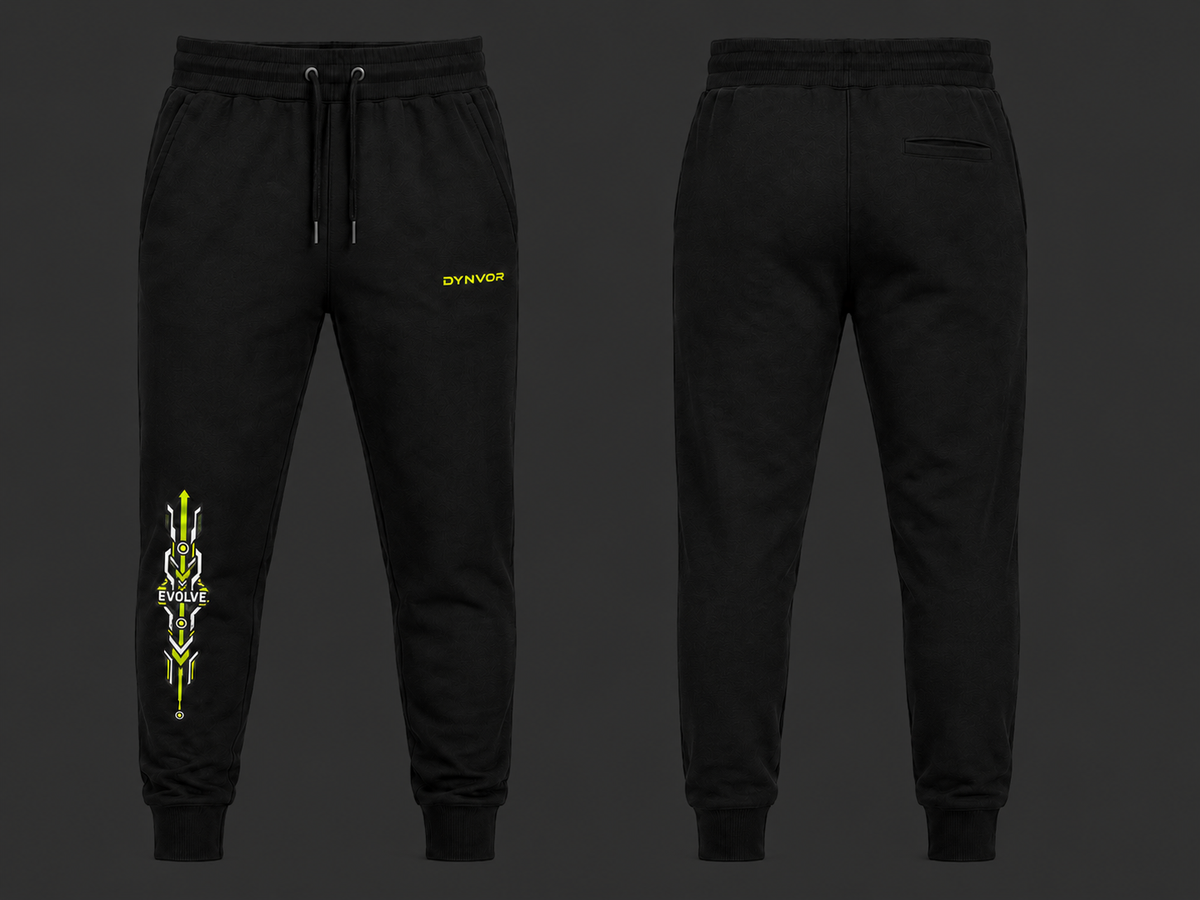 DYNVOR Evolve Technical Joggers front and back product view