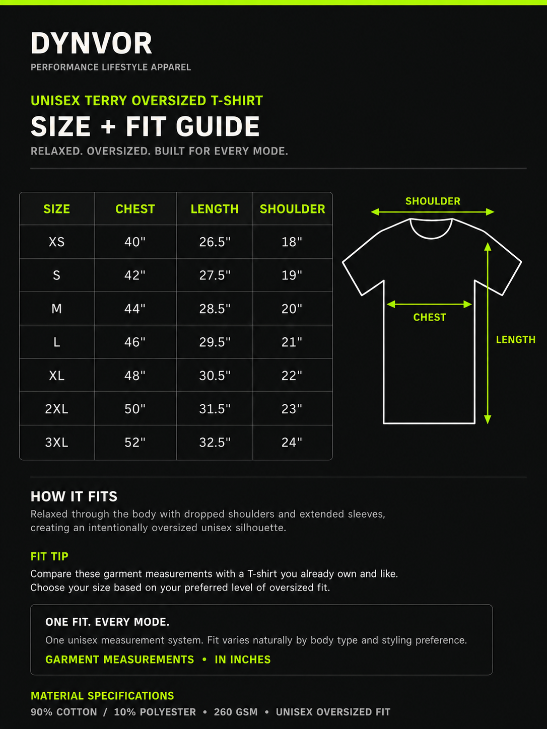 DYNVOR Forged By Repetition size and fit guide